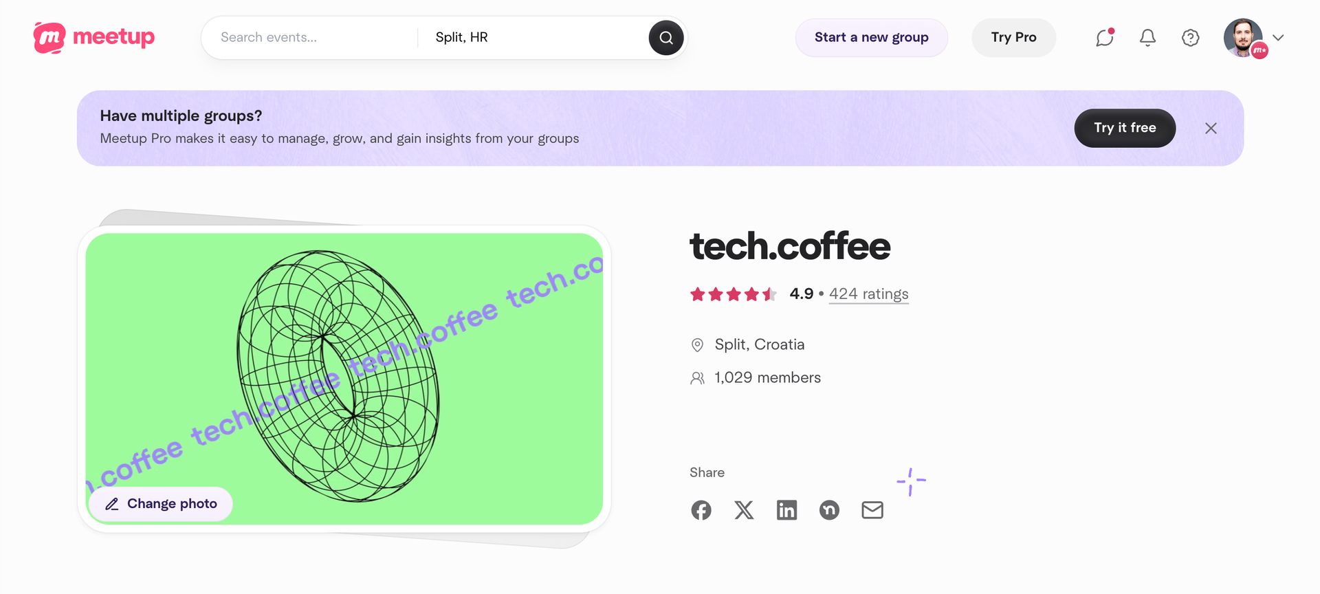 tech.coffee — Nordic Adriatic Tech Community audience metrics 1